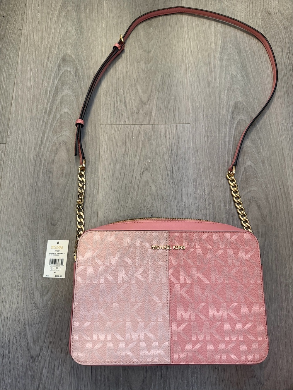 Michael Kors Pink Two-Tone Signature Crossbody